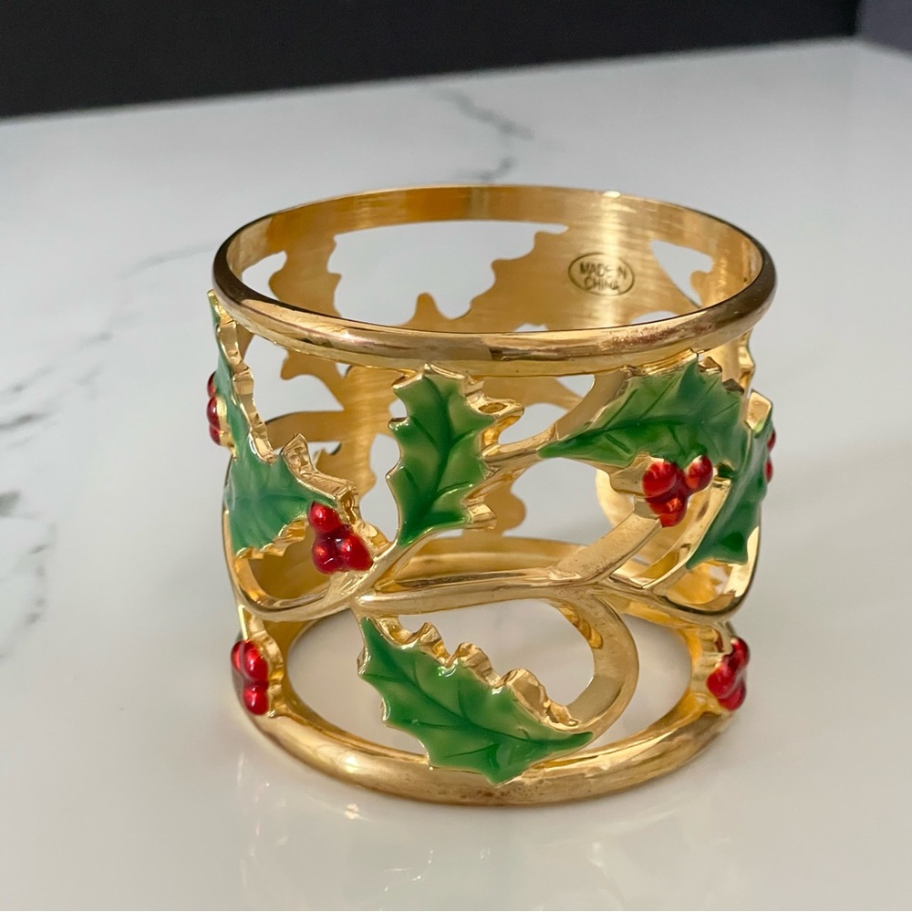 Gold Holly Candle Holder by Lenox